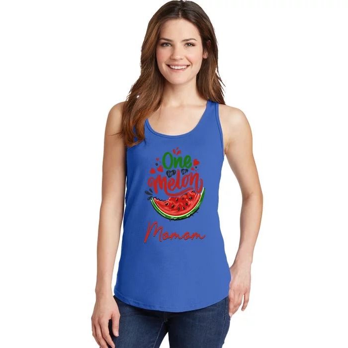 Funny One In A Melon Momom Matching Group Gift Ladies Essential Tank