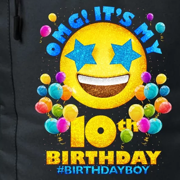 Funny OMG It's My 10th Birthday #BirthdayBoy Emoji Daily Commute Backpack