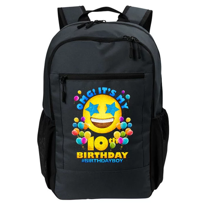 Funny OMG It's My 10th Birthday #BirthdayBoy Emoji Daily Commute Backpack