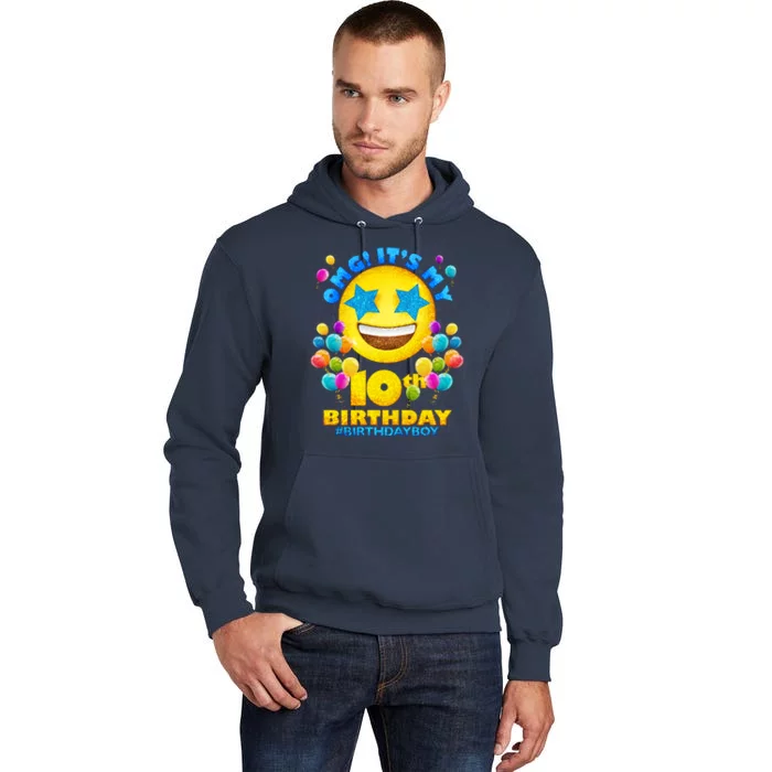 Funny OMG It's My 10th Birthday #BirthdayBoy Emoji Tall Hoodie