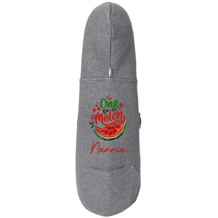 Funny One In A Melon Nannie Matching Group Meaningful Gift Doggie 3-End Fleece Hoodie