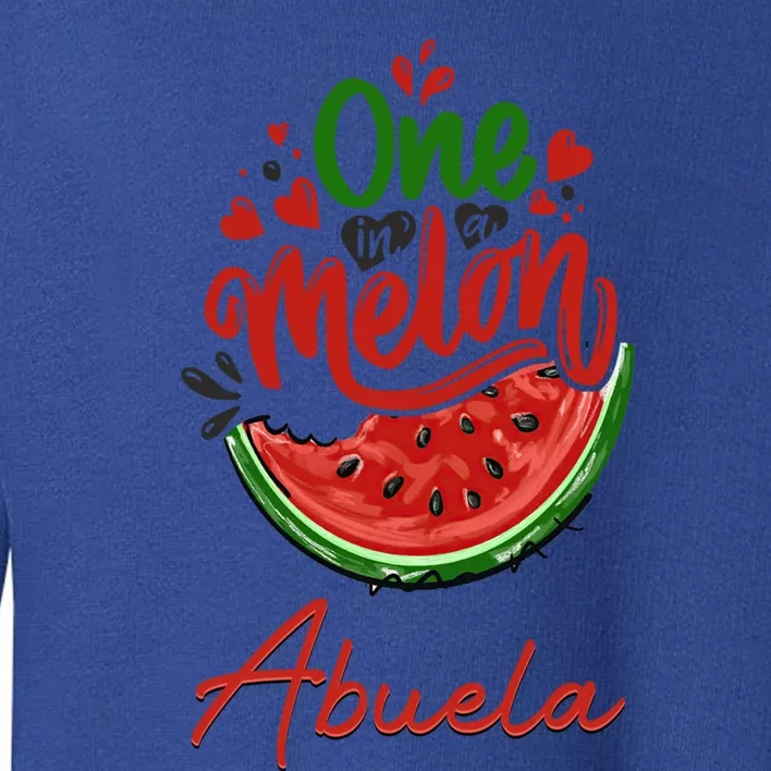 Funny One In A Melon Abuela Matching Group Gift Toddler Sweatshirt