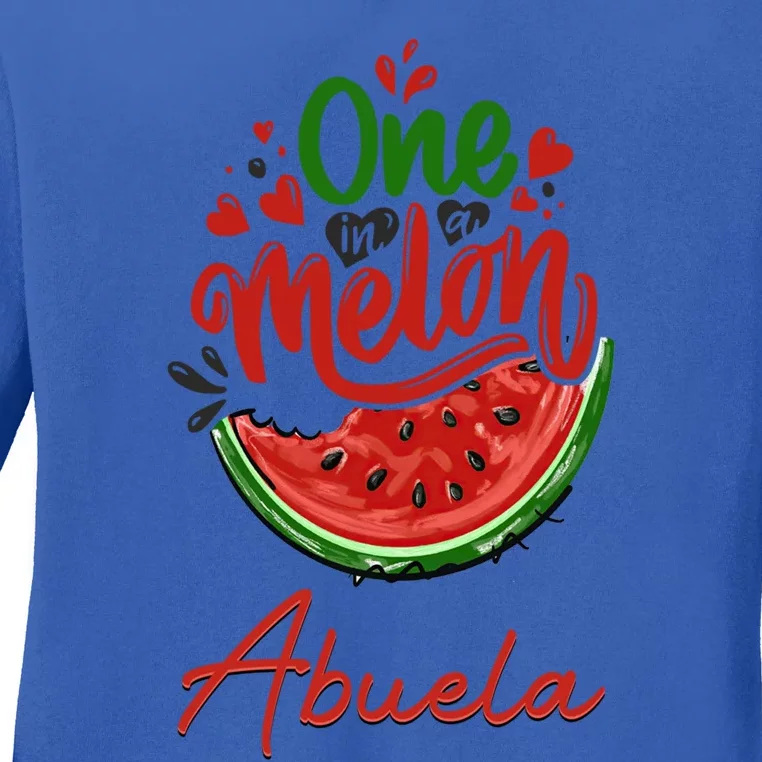 Funny One In A Melon Abuela Matching Group Gift Ladies Long Sleeve Shirt