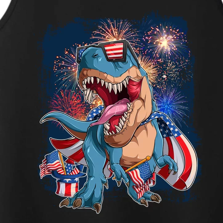 Fourth Of July USA American Flag Trex Performance Tank