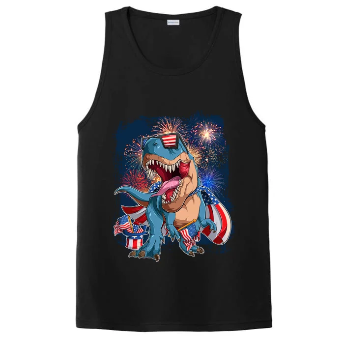 Fourth Of July USA American Flag Trex Performance Tank