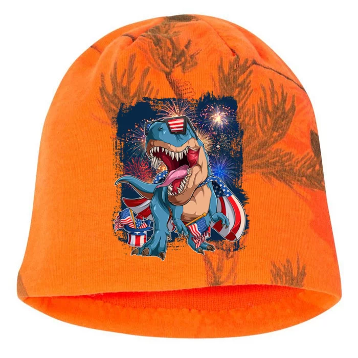 Fourth Of July USA American Flag Trex Kati - Camo Knit Beanie