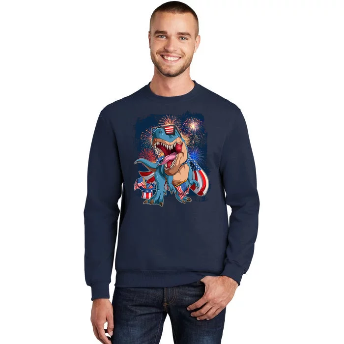 Fourth Of July USA American Flag Trex Tall Sweatshirt