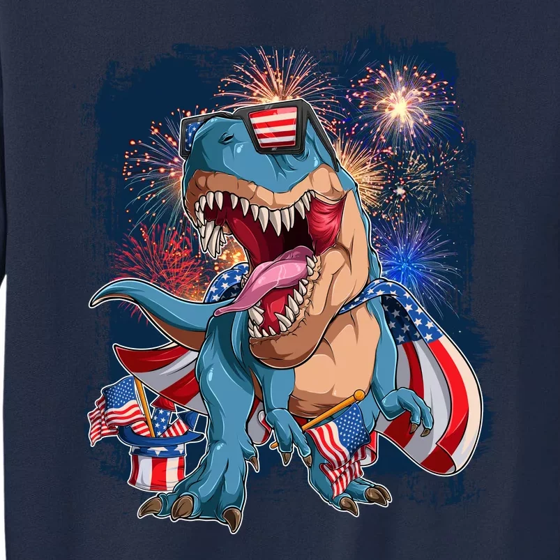 Fourth Of July USA American Flag Trex Tall Sweatshirt