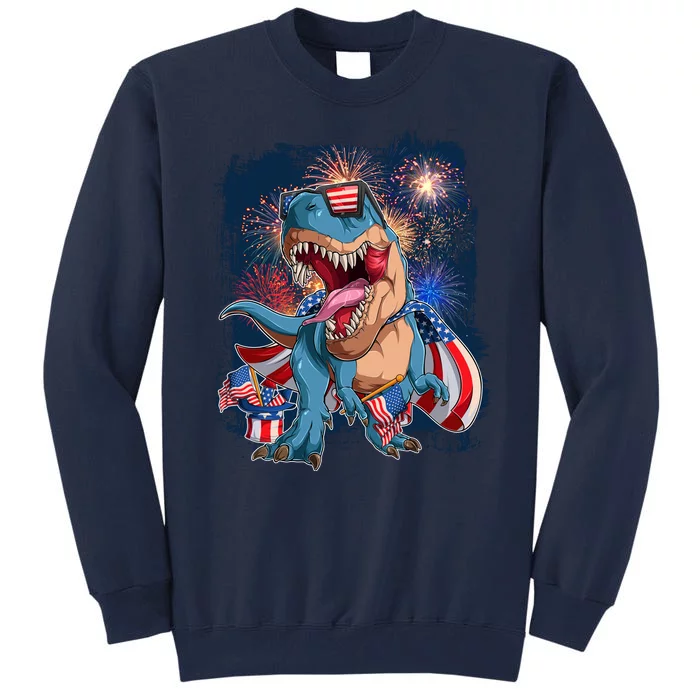 Fourth Of July USA American Flag Trex Tall Sweatshirt