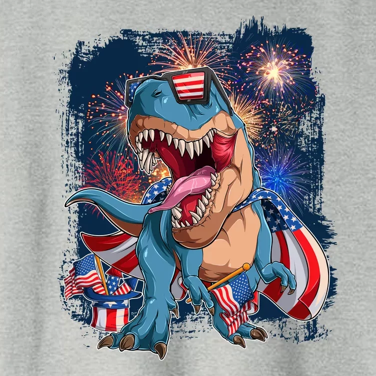 Fourth Of July USA American Flag Trex Women's Crop Top Tee