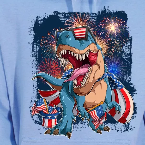 Fourth Of July USA American Flag Trex Unisex Surf Hoodie