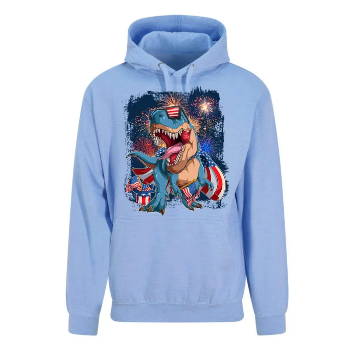 Fourth Of July USA American Flag Trex Unisex Surf Hoodie