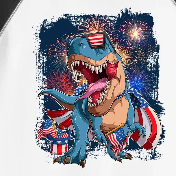 Fourth Of July USA American Flag Trex Toddler Fine Jersey T-Shirt