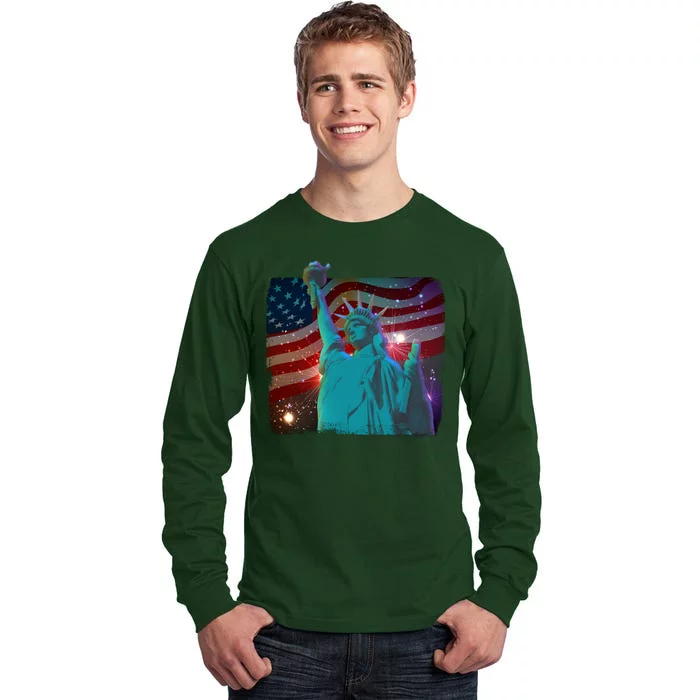 Fourth Of July Fireworks Statue Of Liberty Tall Long Sleeve T-Shirt