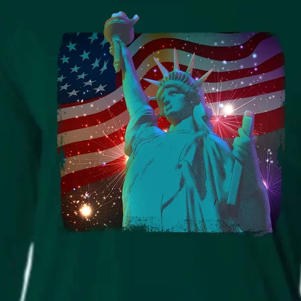 Fourth Of July Fireworks Statue Of Liberty Cooling Performance Long Sleeve Crew