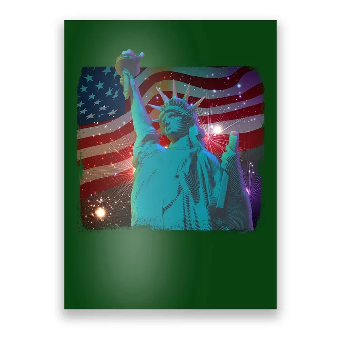 Fourth Of July Fireworks Statue Of Liberty Poster