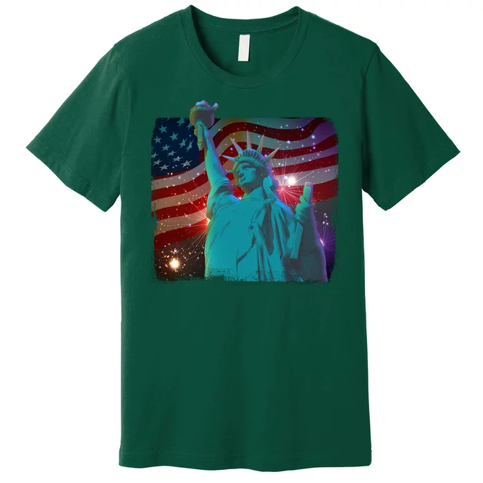 Fourth Of July Fireworks Statue Of Liberty Premium T-Shirt