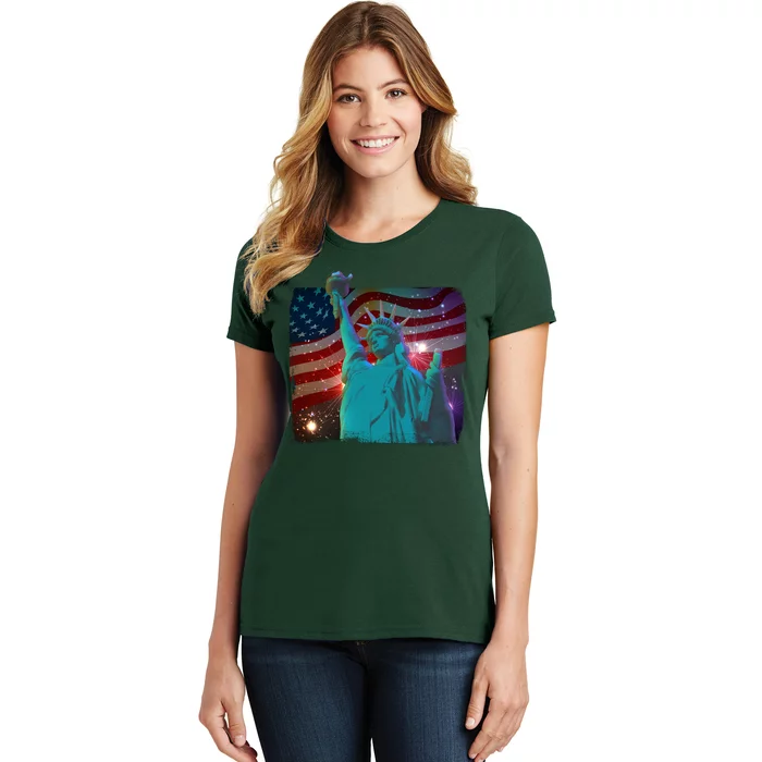 Fourth Of July Fireworks Statue Of Liberty Women's T-Shirt