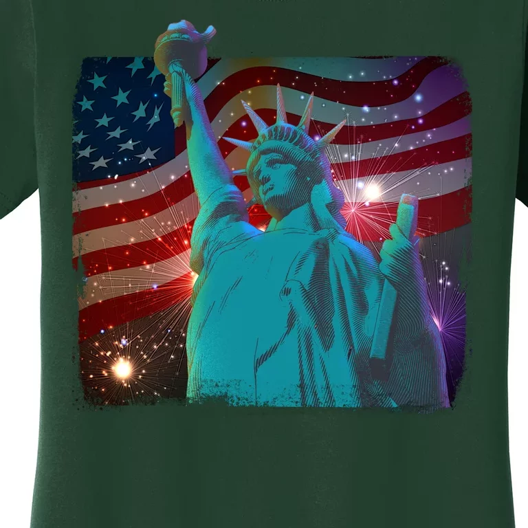 Fourth Of July Fireworks Statue Of Liberty Women's T-Shirt