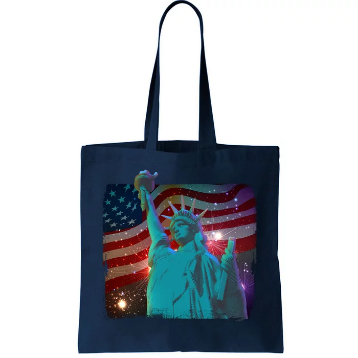 Fourth Of July Fireworks Statue Of Liberty Tote Bag