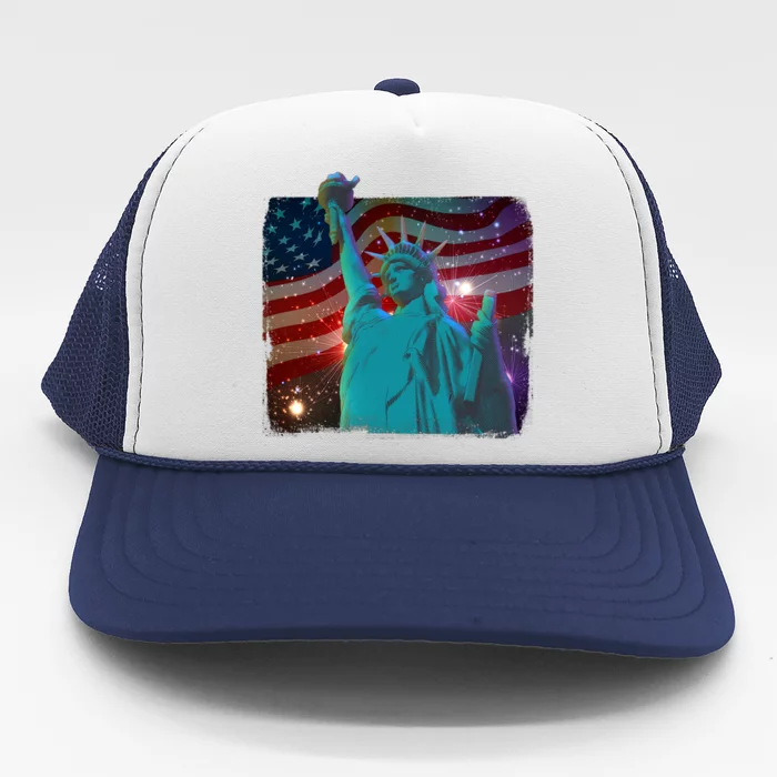 Fourth Of July Fireworks Statue Of Liberty Trucker Hat