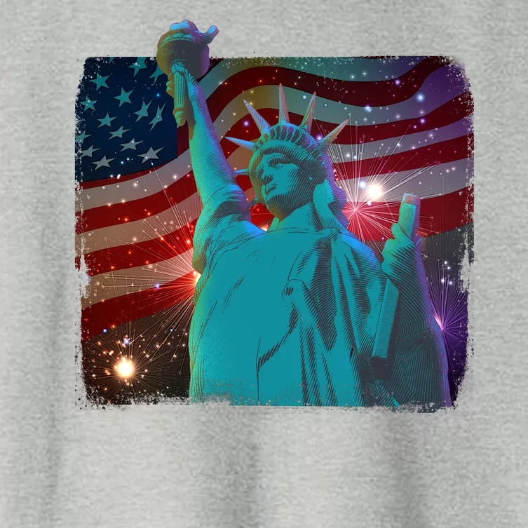 Fourth Of July Fireworks Statue Of Liberty Women's Crop Top Tee