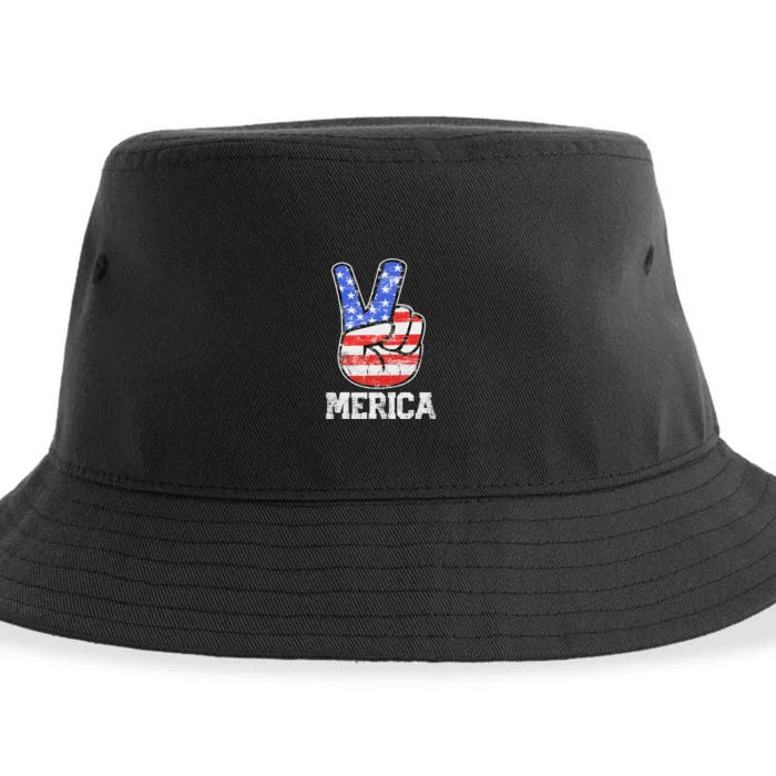 Fourth Of July American Flag Patriotic Independence Sustainable Bucket Hat