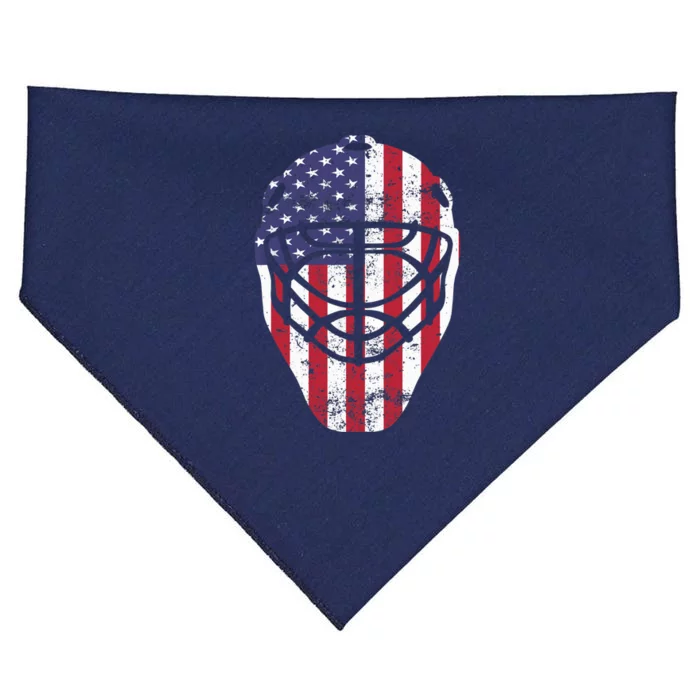 Fourth of July 4th Hockey Goalie Mask American Flag USA USA-Made Doggie Bandana