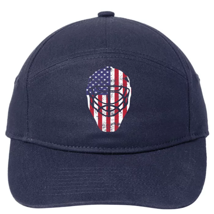 Fourth of July 4th Hockey Goalie Mask American Flag USA 7-Panel Snapback Hat