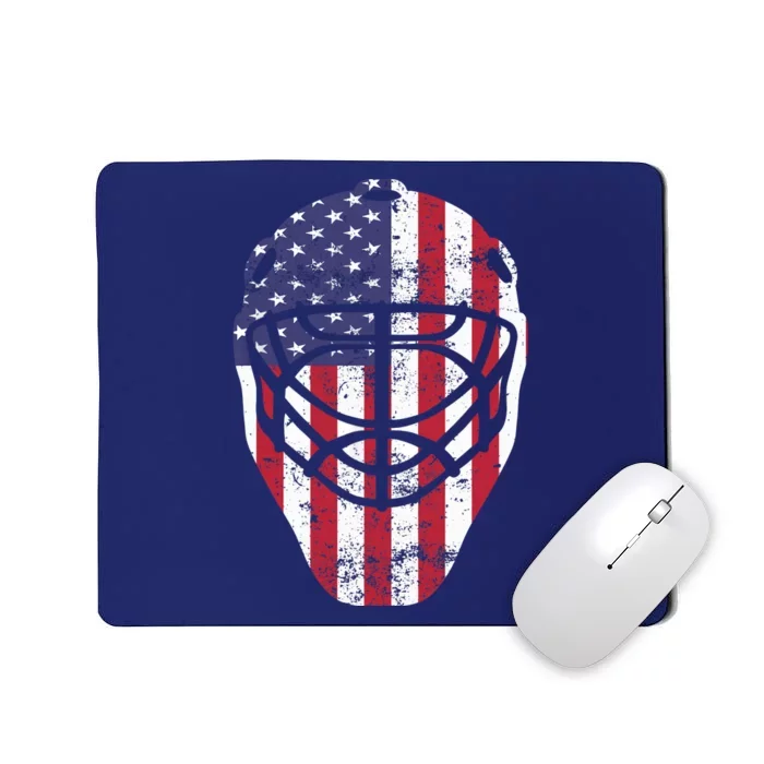 Fourth of July 4th Hockey Goalie Mask American Flag USA Mousepad