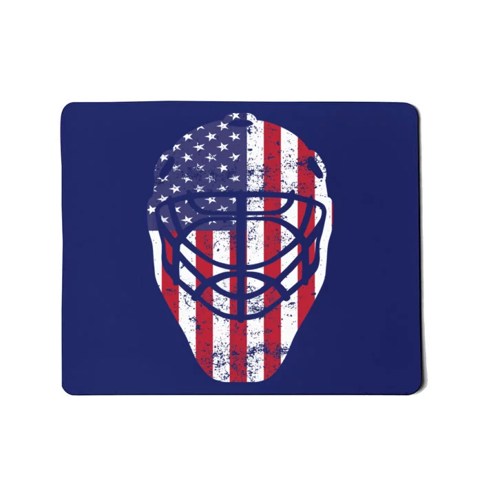 Fourth of July 4th Hockey Goalie Mask American Flag USA Mousepad