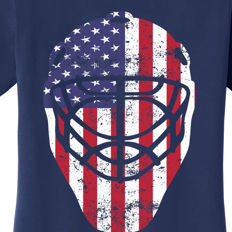 Fourth of July 4th Hockey Goalie Mask American Flag USA Women's T-Shirt