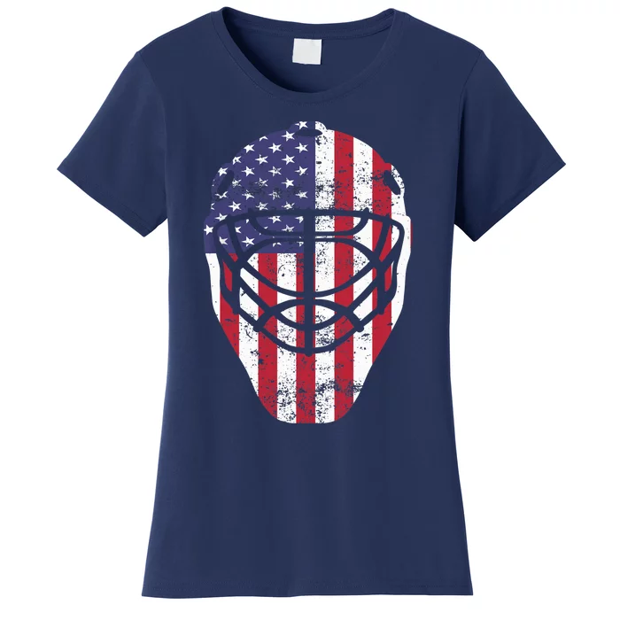 Fourth of July 4th Hockey Goalie Mask American Flag USA Women's T-Shirt