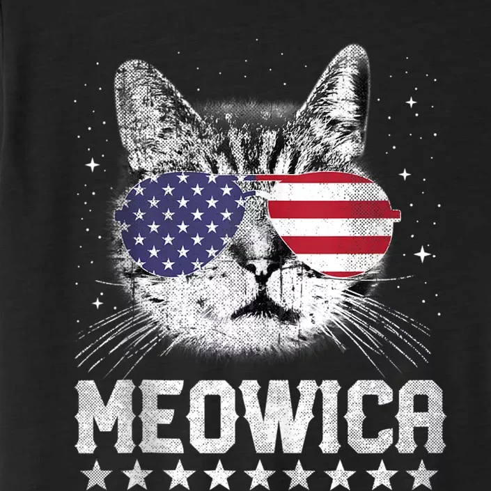 Fourth Of July 4h Usa American Flag Cat Retro Meowica Stars Ank Op ChromaSoft Performance T-Shirt