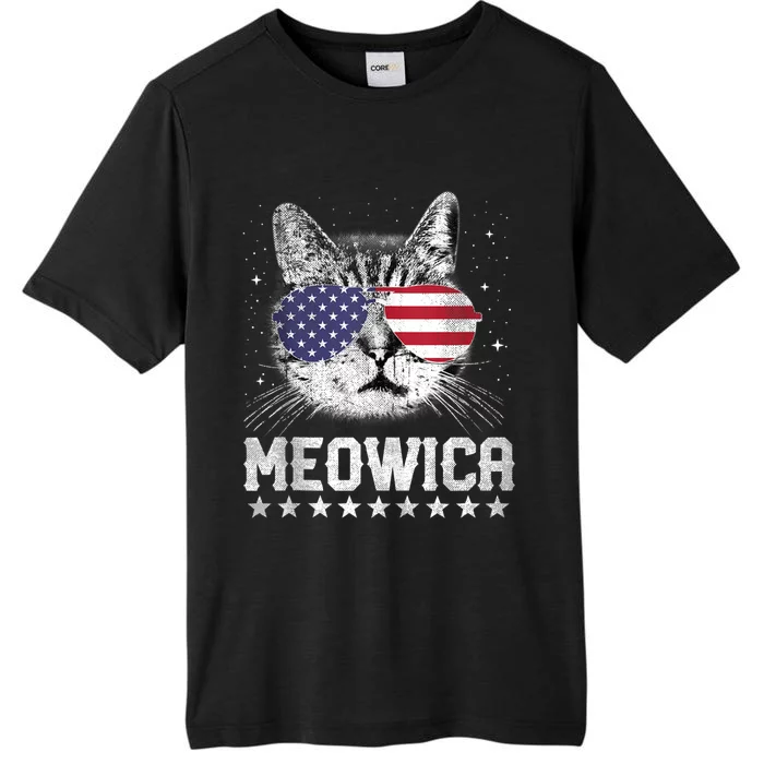 Fourth Of July 4h Usa American Flag Cat Retro Meowica Stars Ank Op ChromaSoft Performance T-Shirt