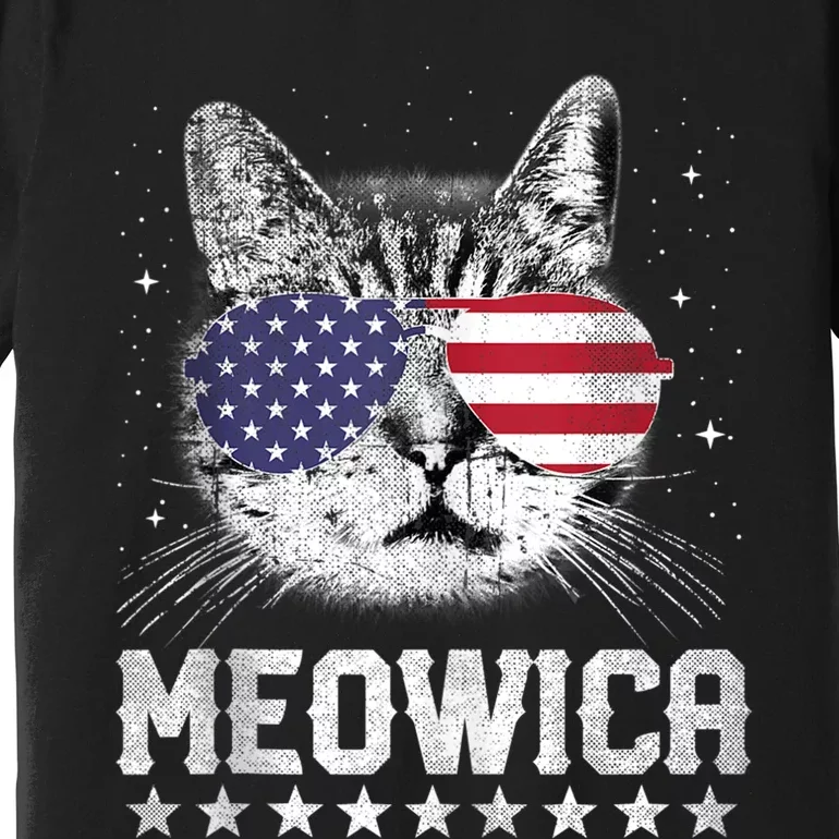 Fourth Of July 4h Usa American Flag Cat Retro Meowica Stars Ank Op Premium T-Shirt