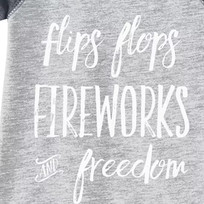 Fourth of July Flip Flops Fireworks Freedom Infant Baby Jersey Bodysuit