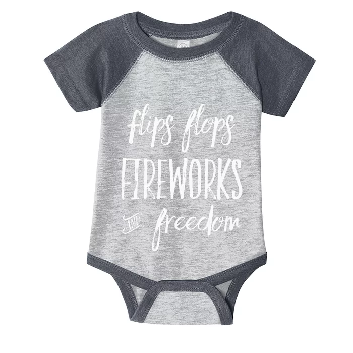 Fourth of July Flip Flops Fireworks Freedom Infant Baby Jersey Bodysuit