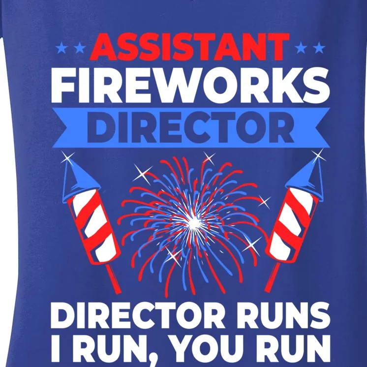 Fourth Of July American Flag Assistant Fireworks Director Meaningful Gift Women's V-Neck T-Shirt