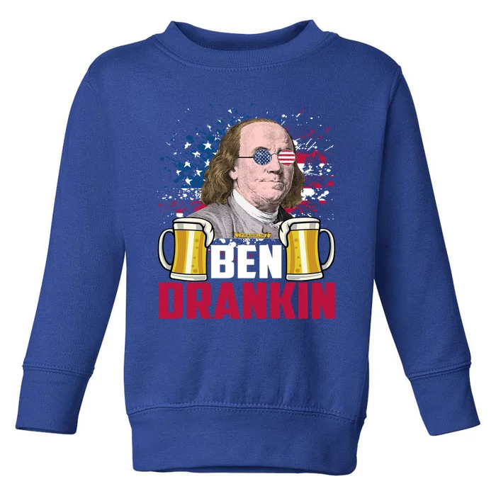 Fourth Of July Ben Drankin American Freedom Gift Toddler Sweatshirt