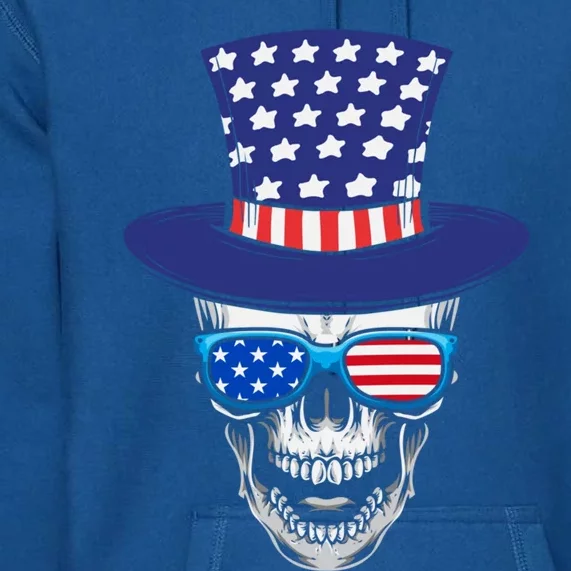 Fourth Of July Skull And Shades Gift Premium Hoodie