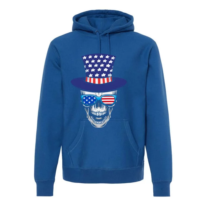 Fourth Of July Skull And Shades Gift Premium Hoodie