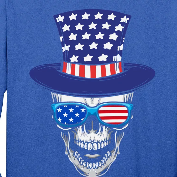 Fourth Of July Skull And Shades Gift Tall Long Sleeve T-Shirt