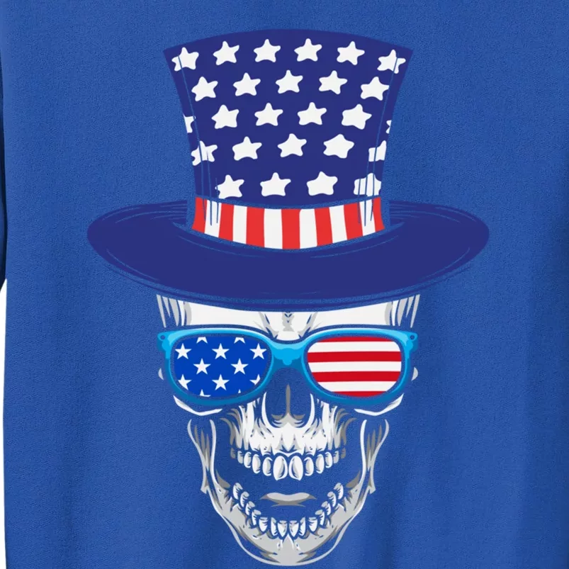 Fourth Of July Skull And Shades Gift Tall Sweatshirt