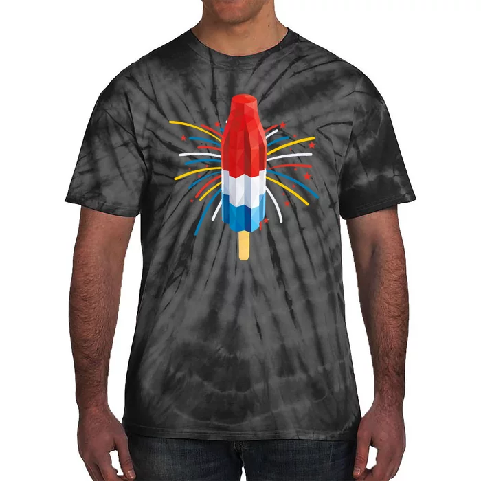 Fourth Of July Fireworks Popsicle Lover Unique Tie-Dye T-Shirt