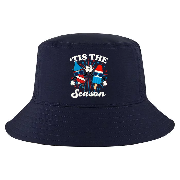 Fourth Of July Red White And Blue Tis The Season Fireworks And Popsicles Cool Comfort Performance Bucket Hat