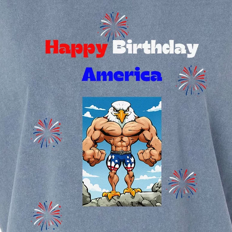 Fourth Of July Happy Birthday America Garment-Dyed Women's Muscle Tee