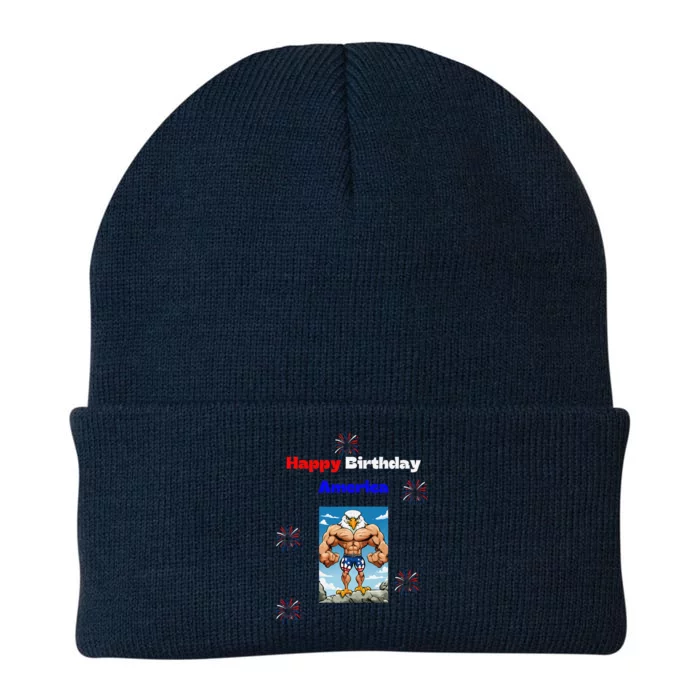 Fourth Of July Happy Birthday America Knit Cap Winter Beanie