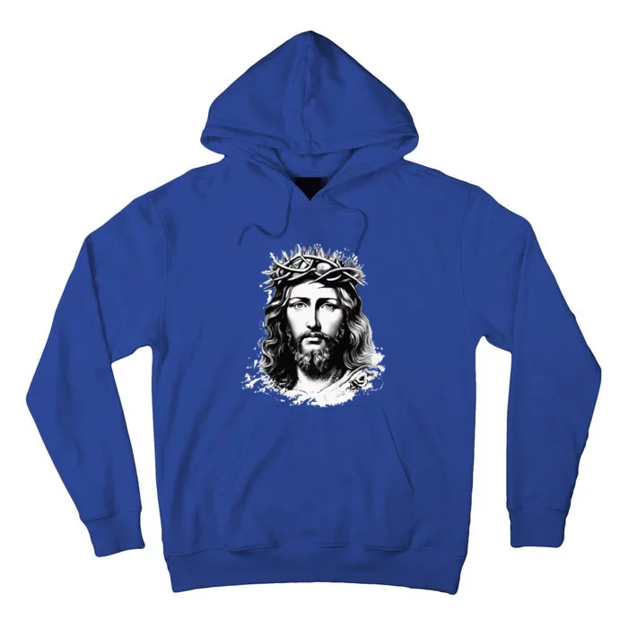 Face Of Jesus Christ Crown Of Thorns Catholic Faith Tall Hoodie