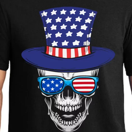 Fourth Of July Skull And Shades Meaningful Gift Pajama Set